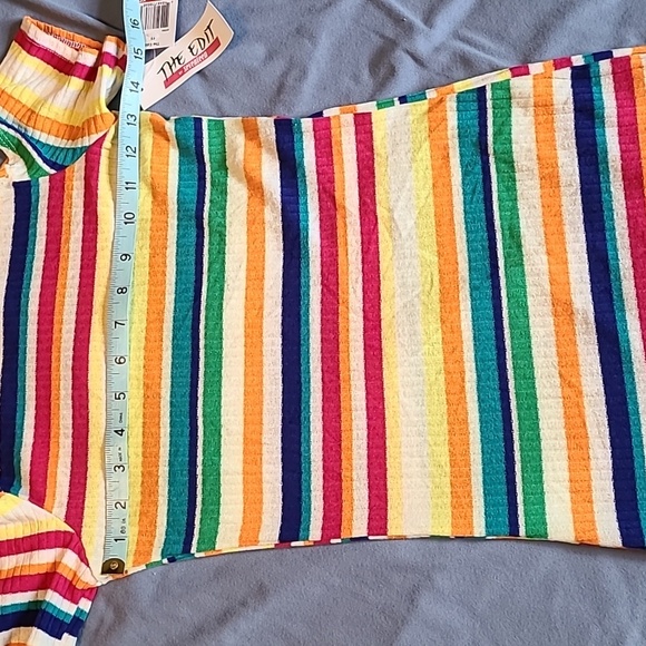 Edit by Seventeen Juniors bodycon striped maxi dress XS cold shoulder NWT - Picture 8 of 10